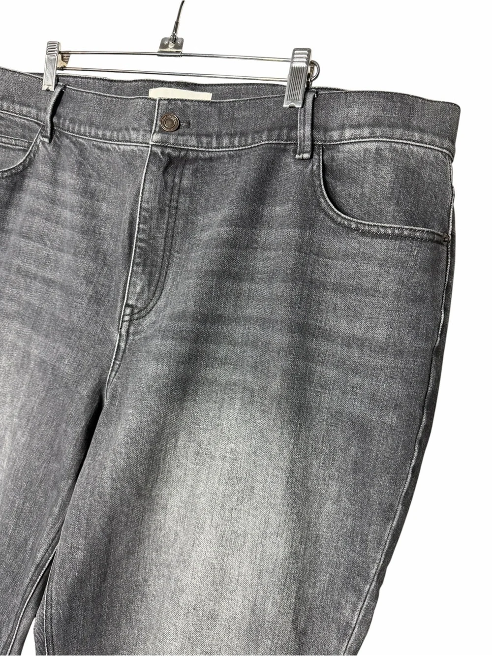 Lafayette 148 Black Faded Reeve Straight Leg Jeans Size 34 Size 18